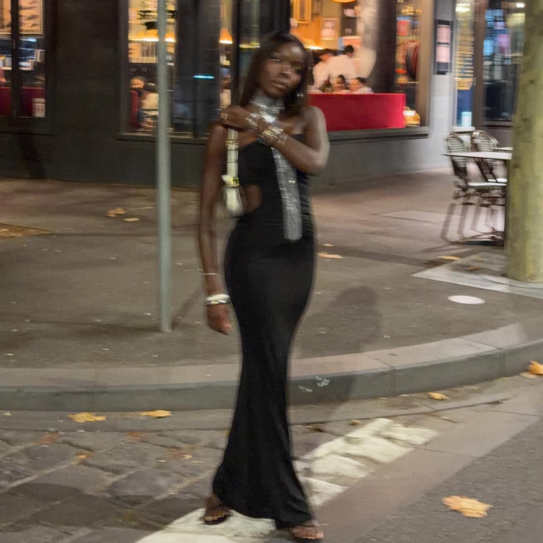 Damen Elegantes Abendkleid mit schmalem Schnitt und glänzenden Akzenten EB