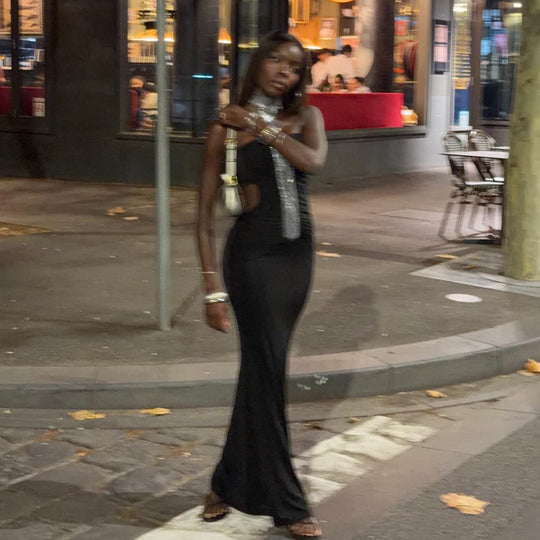Damen Elegantes Abendkleid mit schmalem Schnitt und glänzenden Akzenten EB