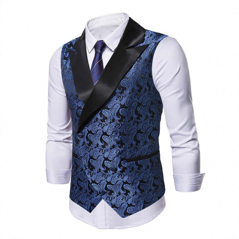 Herren elegante und luxuriöse Samtweste mit kunstvollem Muster EB