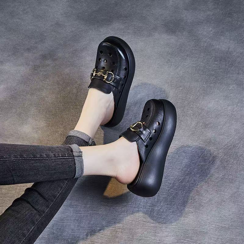 Damen Modische Clogs mit elegantem Schnallen-Design EB