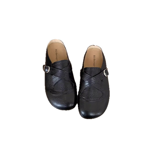 Damen Mokassins mit floralem Schnallenakzent und hochwertigem Leder EB