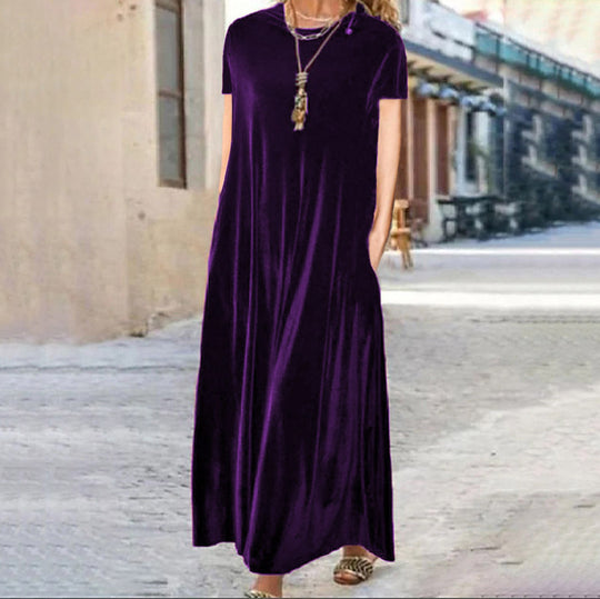 Damen Maxikleid mit elegantem Schnitt und Taschen EB