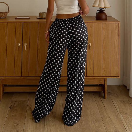Damen Weite Hose im Polka-Punkte-Design EB