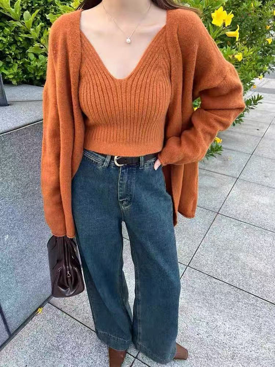 Damen Weicher Langarm-Cardigan mit Knopfleiste und bequemer Passform EB