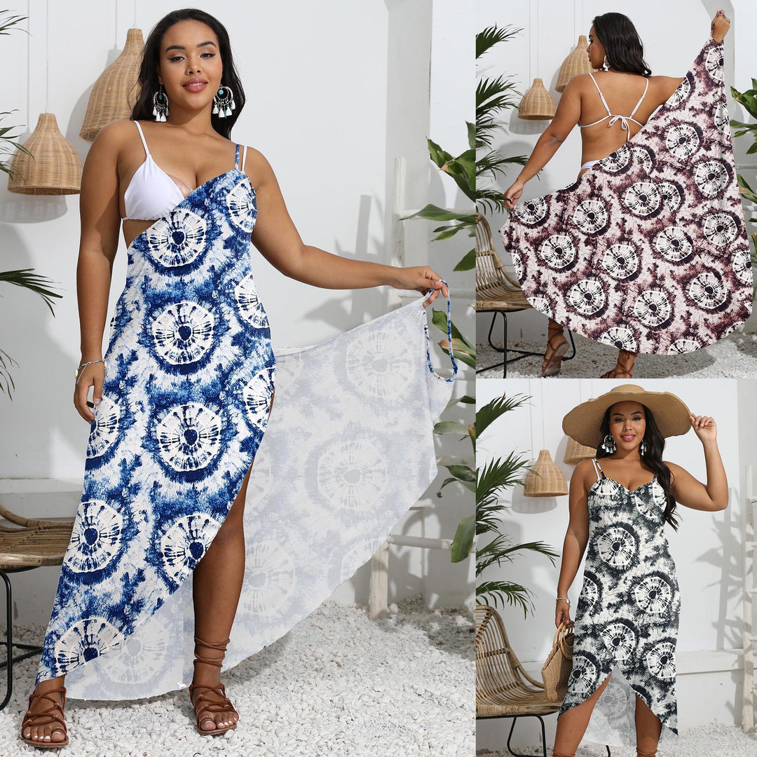 Damen eleganter Wickelsarong mit modernem Muster EB