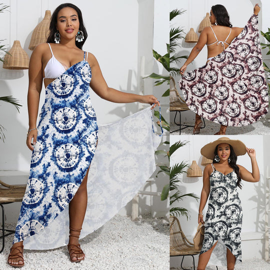 Damen eleganter Wickelsarong mit modernem Muster EB