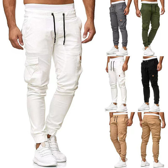 Herren nan taktische Cargo-Jogger mit Tunnelzug, elastischen Bündchen und Mehrfach-Taschen EB