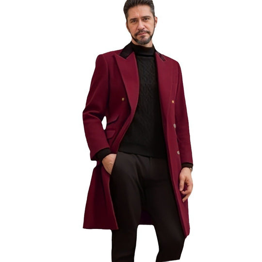 Herren eleganter Longblazer mit Doppelreihe EB