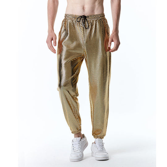 Herren futuristische Mesh-Hose im angesagten Metallic-Look EB
