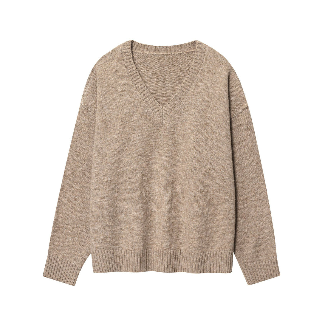 Damen Pullover mit V-Ausschnitt und lässigem Schnitt EB