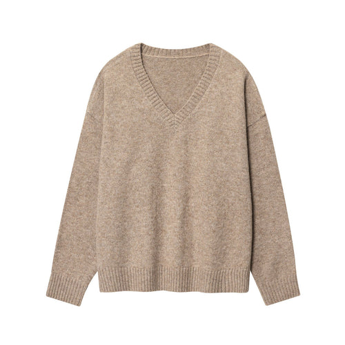 Damen Pullover mit V-Ausschnitt und lässigem Schnitt EB