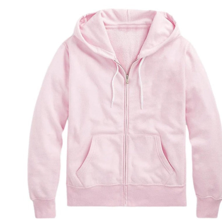 Damen nan lässige Zip-Hoodie-Jacke im Boxy-Cut mit überschnittener Schulter, verdecktem Tunnelzug und großen Kängurutaschen EB