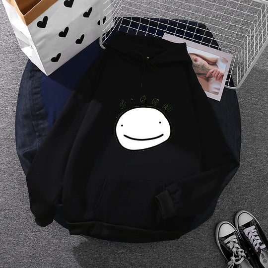 Unisex nan oversized Kapuzenpullover mit minimalistischem Frontprint und Kängurutasche EB