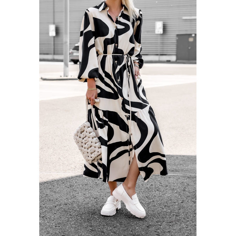 Damen Langarm Shirt Kleid EB