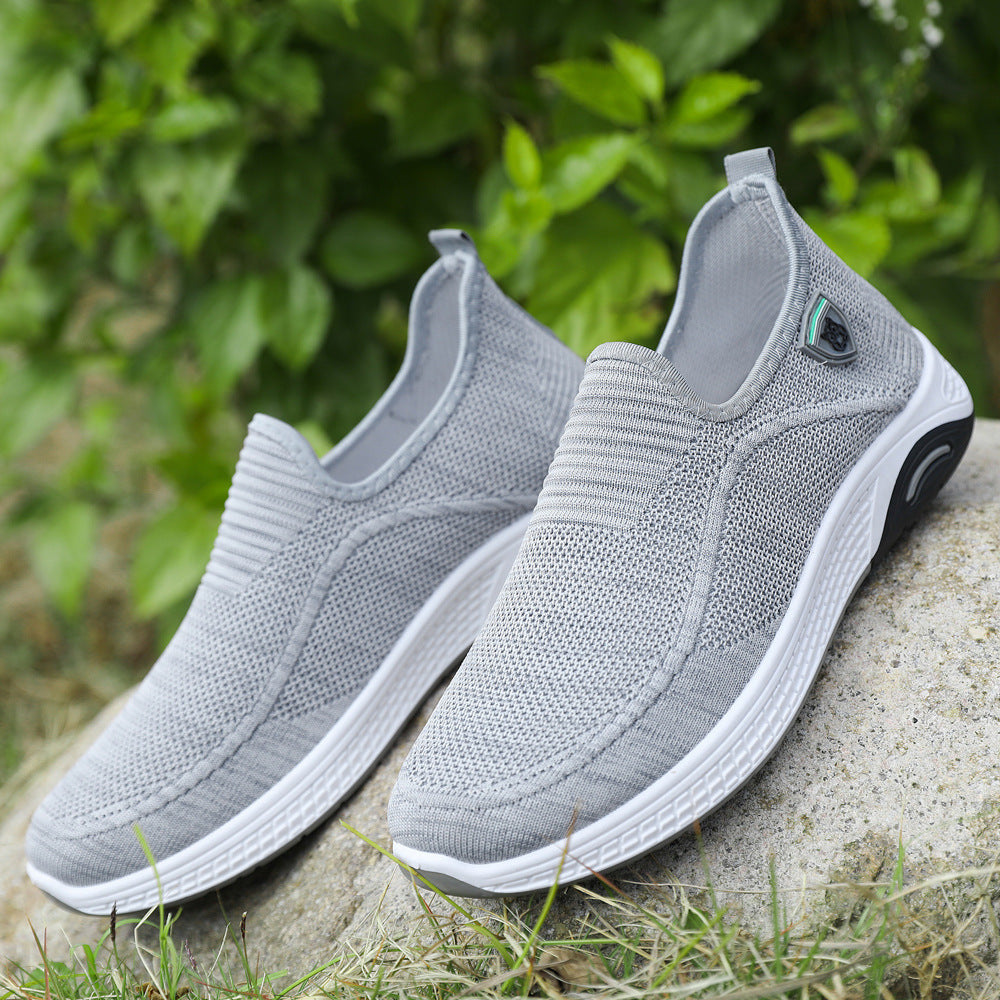 Damen Bequeme Slip-On Sneakers mit atmungsaktiver Mesh-Oberfläche und flexibler Sohle EB