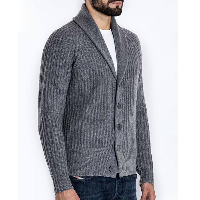 Herren Strickjacke mit modernem Schalkragen EB