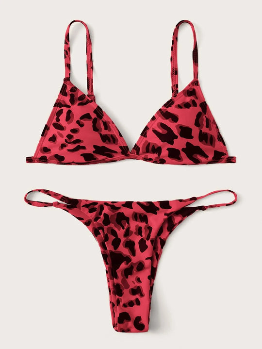 Damen Triangel-Bikini mit aufregendem Leoparden-Design EB
