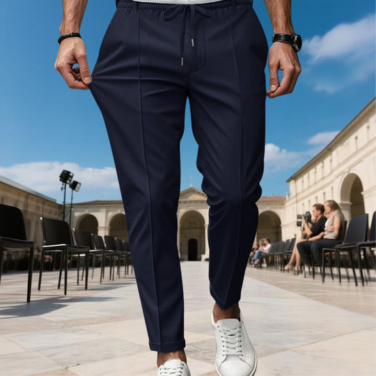 Herren moderne Chinohose mit bequemem elastischem Bund und praktischen Seitentaschen EB