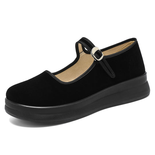 Damen nan Mary-Jane Plateau-Slipper mit verstellbarem Riemen und orthopädischer Komfortsohle EB