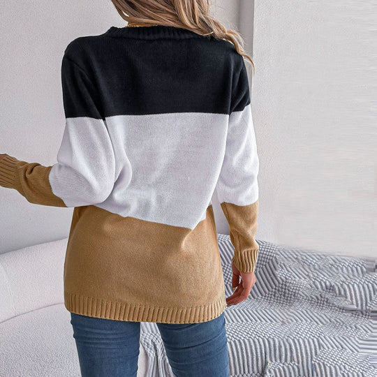 EB | Farbblock Strickjacke mit Modischem Stil