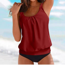 Damen lässiges Top mit gerafftem Saum EB
