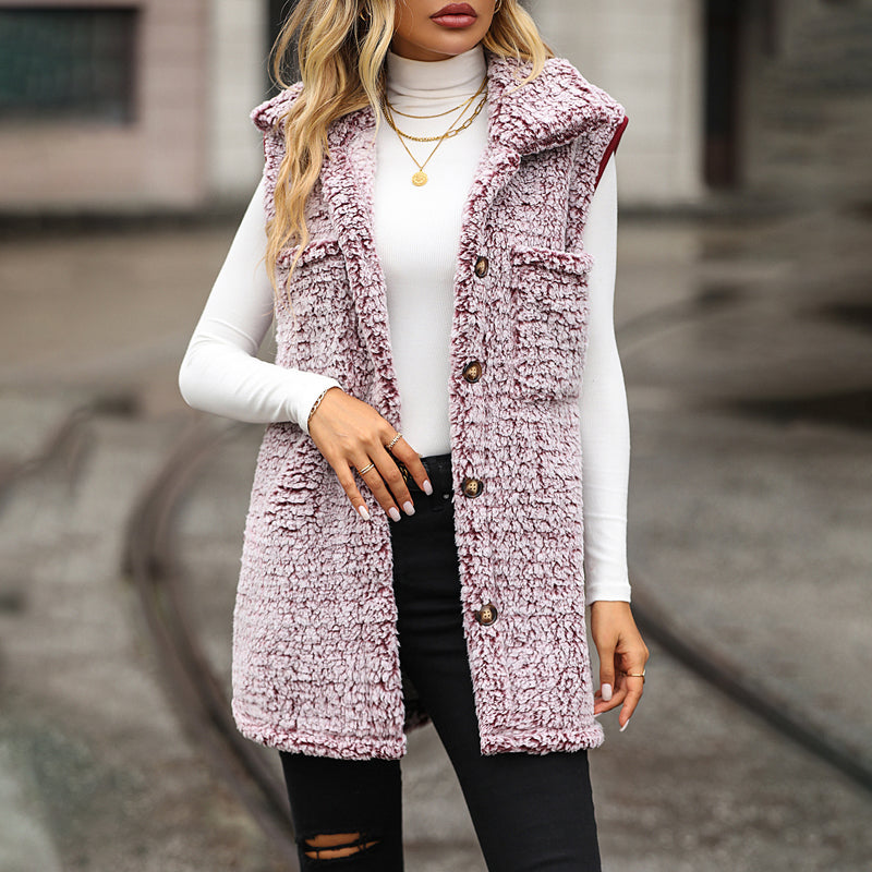 EB | Plüschwesten Strickjacke