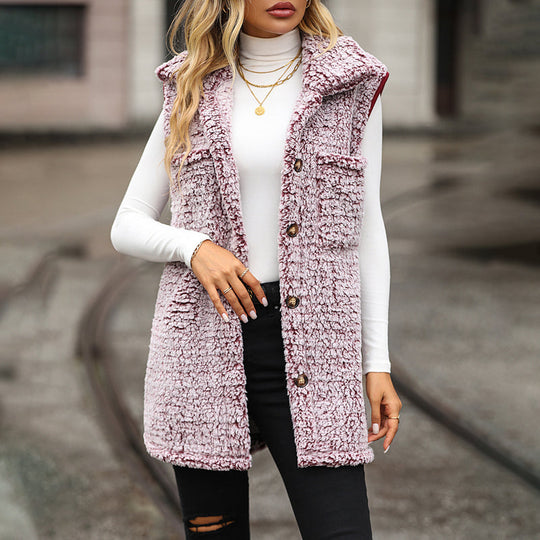 EB | Plüschwesten Strickjacke