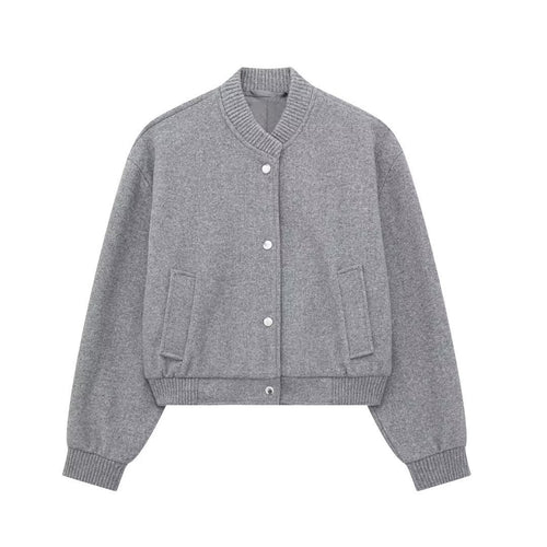Damen modische Sweatjacke im sportlichen Stil mit Knopfleiste EB