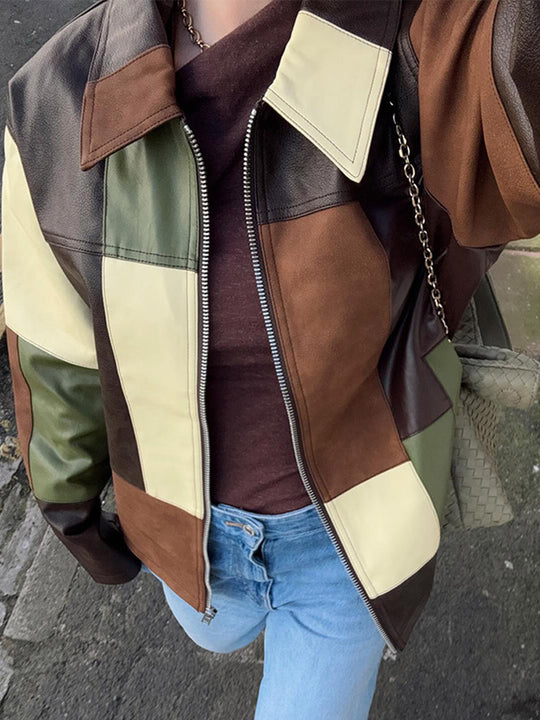 Damen Statement jacke im Patchwork-Design EB