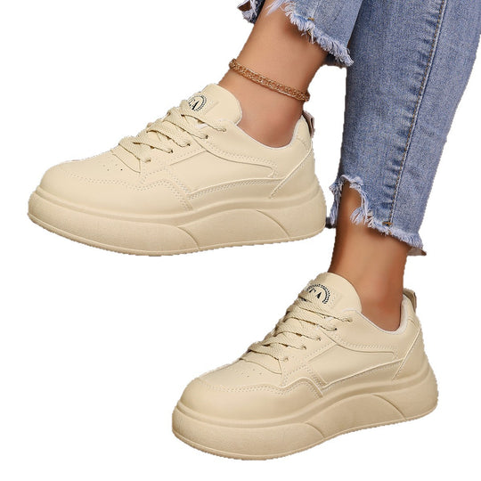 Damen Komfortable Sneakers mit dicker Laufsohle und modischem Design EB