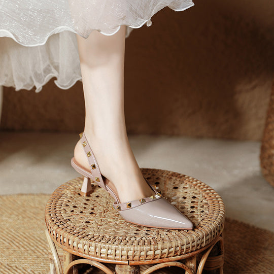 Damen Slingback-Pumps mit strukturierter Oberfläche und glamourösem Schmuckdetail EB