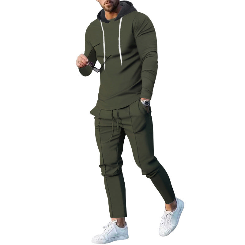 Herren modisches Hoodie mit sportlicher Passform und kontrastierenden Details EB