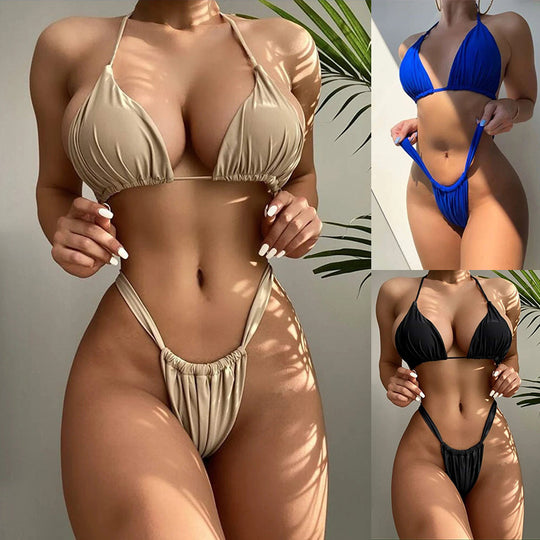 Damen Triangel-Bikini-Set mit rüschendem Design EB