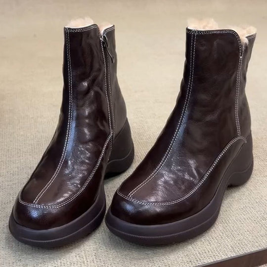 Damen modische Winterstiefel mit bequemer Innenpolsterung und rutschfester Sohle EB