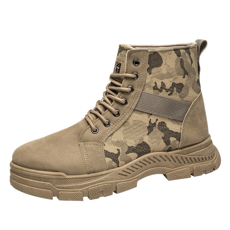Damen modische camouflierte Ankle Boots mit rutschfester Sohle und elastischem Einsatz EB