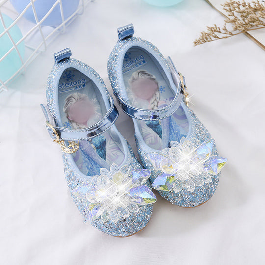 Mädchen Glitzernde Ballerina-Sandalen mit Blumenapplikationen EB