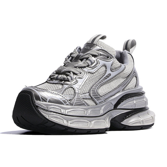Damen Sportliche Chunky Sneakers mit reflektierenden Oberflächen und optimaler Dämpfung EB