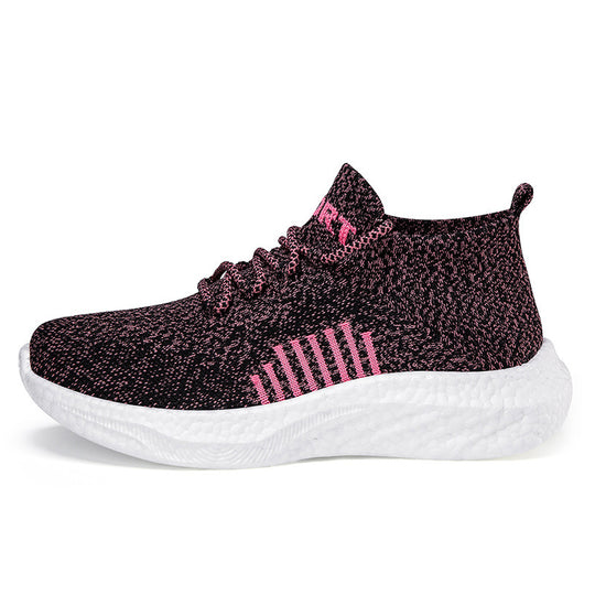 Damen Sportliche High-Top Sneakers mit atmungsaktivem Netz-Obermaterial EB