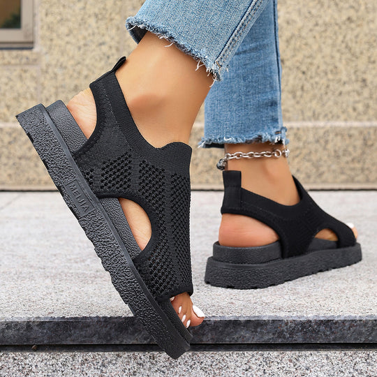 Damen sportliche Sandalen mit atmungsaktivem Netzmaterial und rutschfester Sohle EB