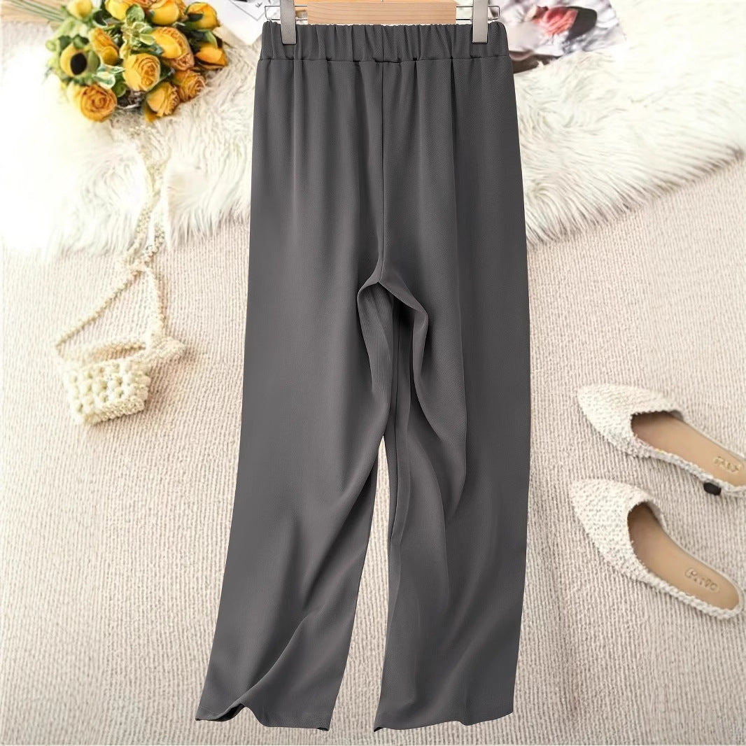 Damen Weite Hochtaillierte Stoffhose mit elegantem Gummibund EB