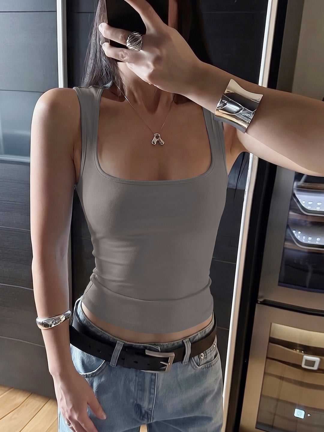 Damen Basic Tanktop mit hochwertigem Stretch EB