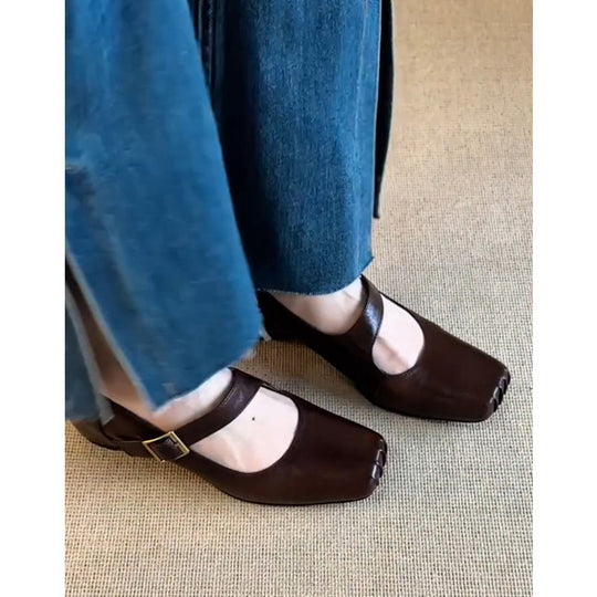 Damen Elegante und bequeme Schuhe mit T-Strap EB