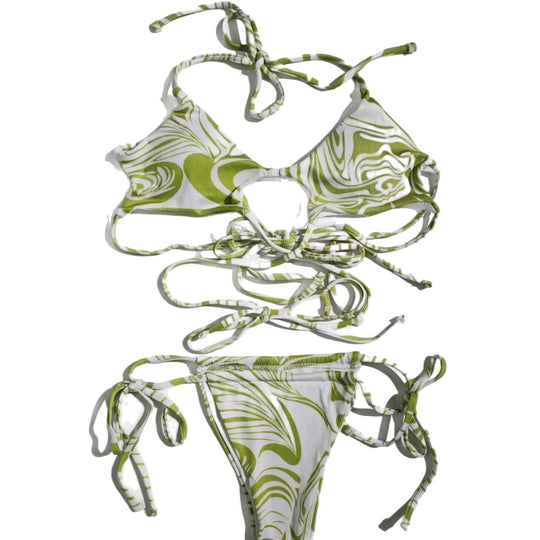 Damen Bikini mit Schlitzdesign und floralen Mustern EB