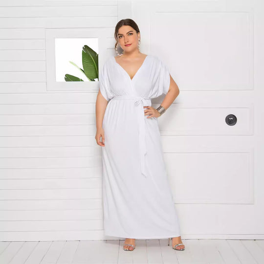 Damen Maxikleid mit raffiniertem Wickeldesign EB
