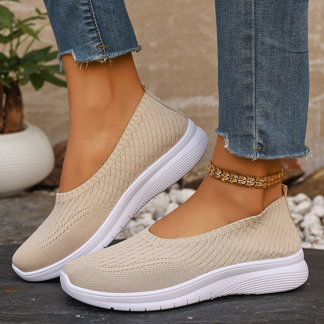 Damen Elastische Slip-On Sneakers mit Komfortsohle EB