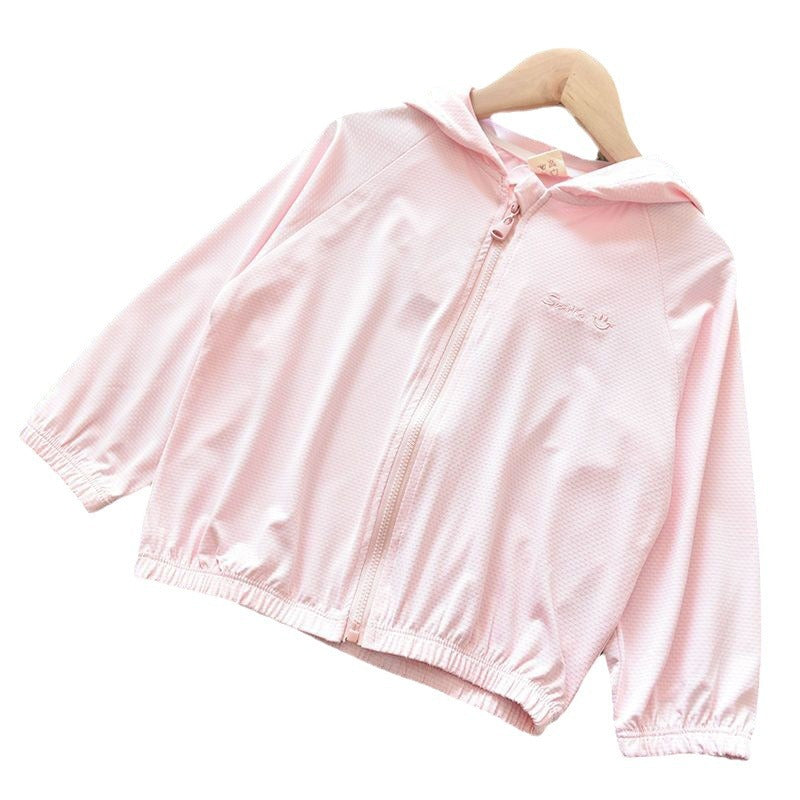Unisex nan leichte strukturierte Kapuzen-Fullzipjacke für Kinder EB