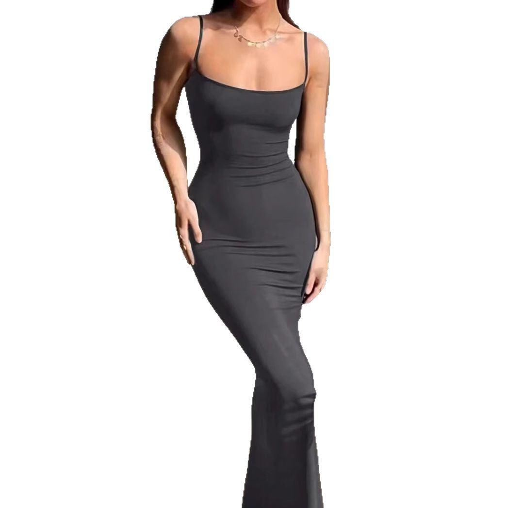 Damen Langärmeliges Abendkleid mit figurbetonendem Schnitt und dezentem V-Ausschnitt EB