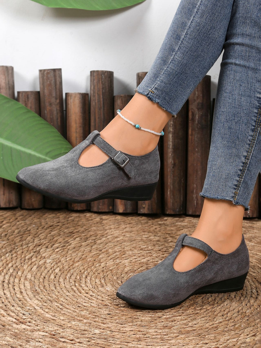 Damen Elegante Mokassins mit modischem Riemendesign EB