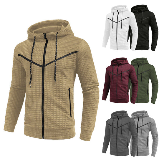 Herren stylische Jacke mit strukturiertem Design und praktischem Reißverschluss EB