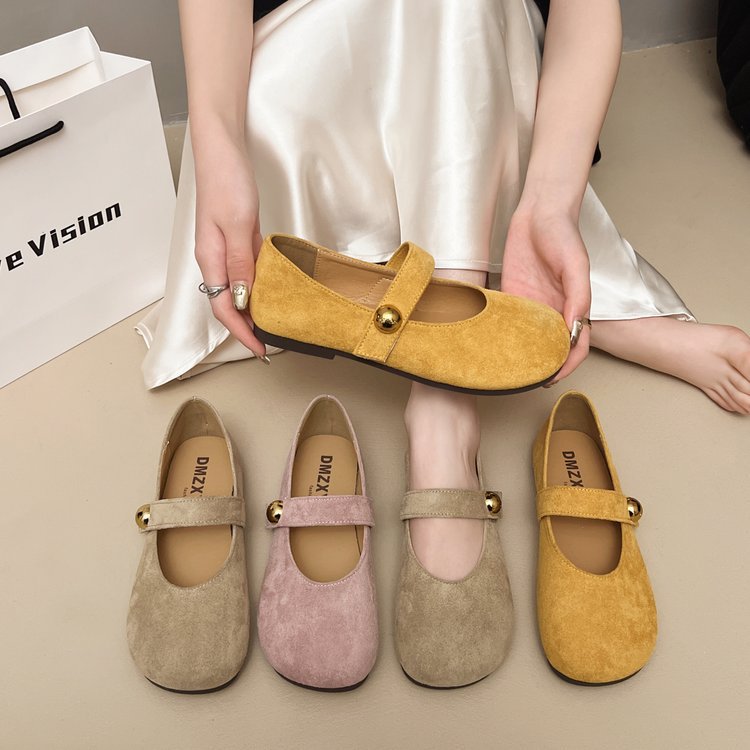 Damen elegante Ballerinas mit dekorativem Riemchen und hochwertiger Oberfläche EB